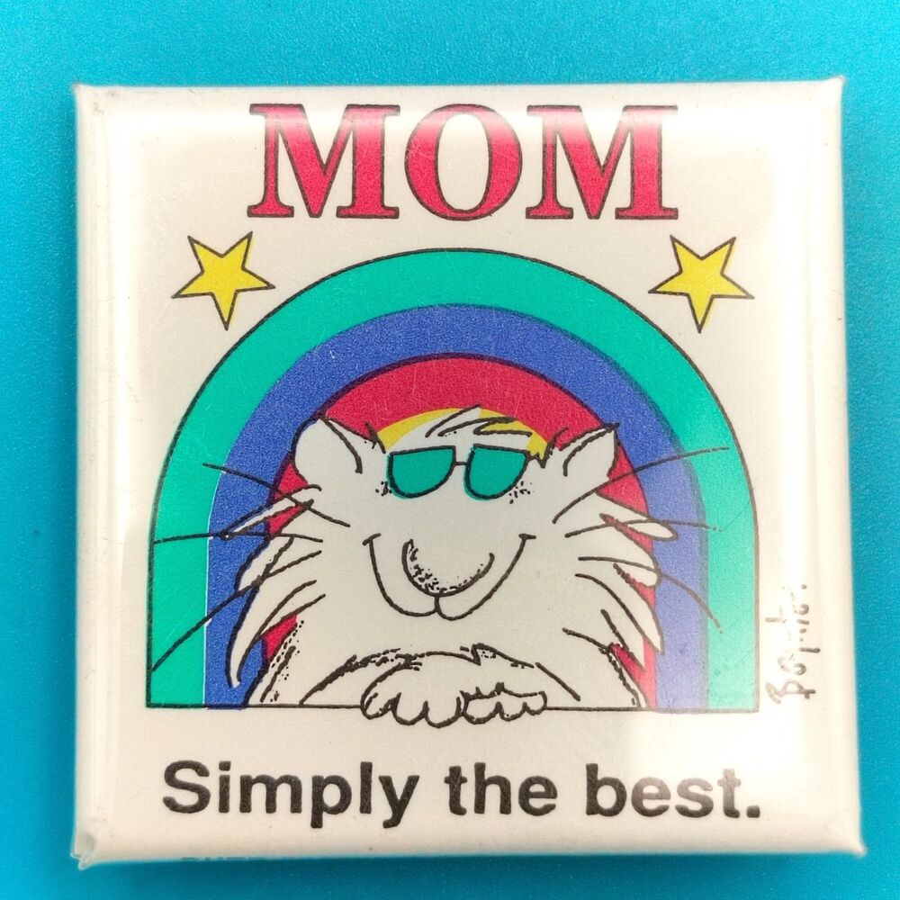 SANDRA BOYNTON Button Pin Multicolor Novelty Cartoon MOM Text Mothers Day Gift